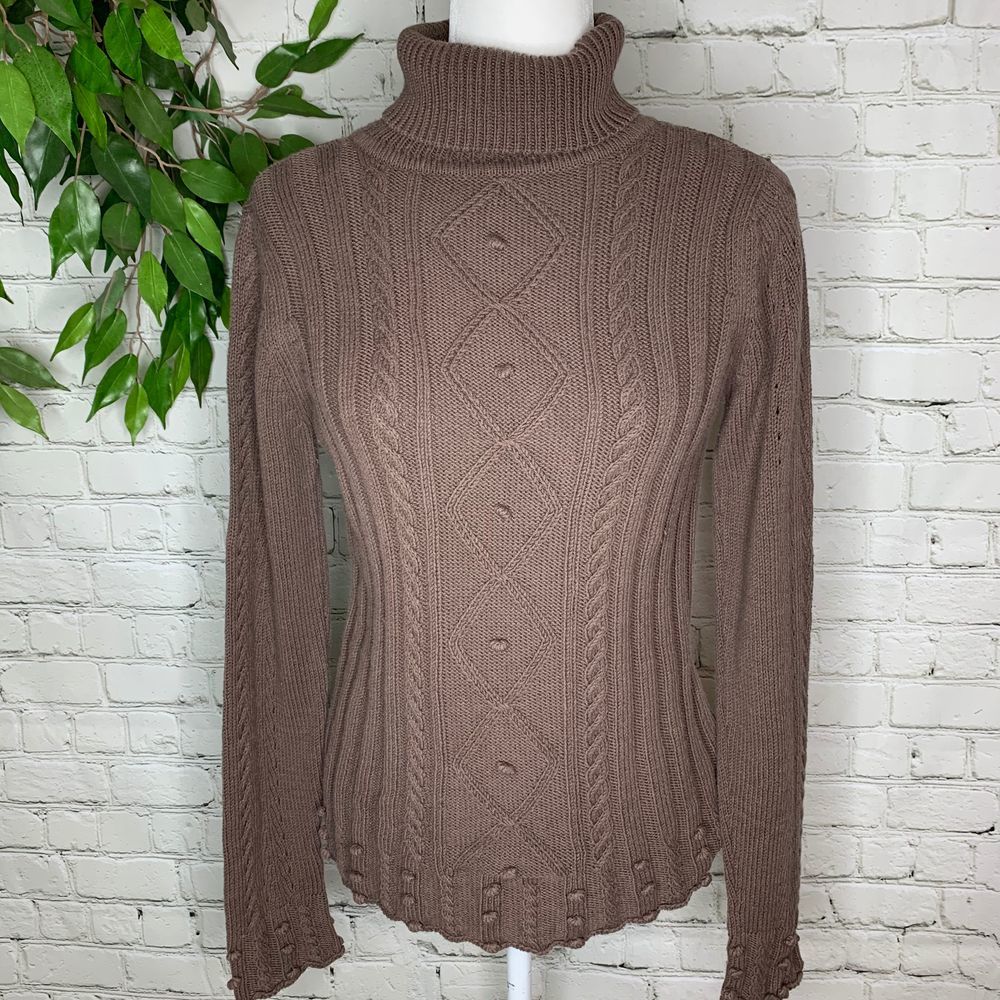 🌻RXB Turtleneck Long Sleeve Brown Knit Sweater SM